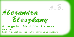 alexandra bleszkany business card